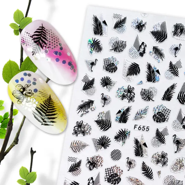 Summer Fruit Black and White Hot Gold and Silver Nail Stickers Nail Decals J - Shop at LoveMi