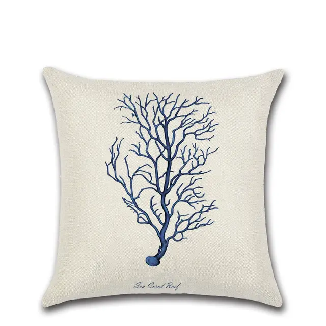 Seaweed Coral Cotton Linen Pillowcase - Shop at LoveMi