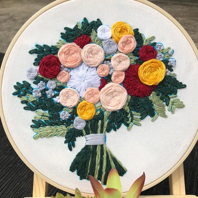 Creative Diy Flowers European Style Embroidery Material Package - Shop at LoveMi
