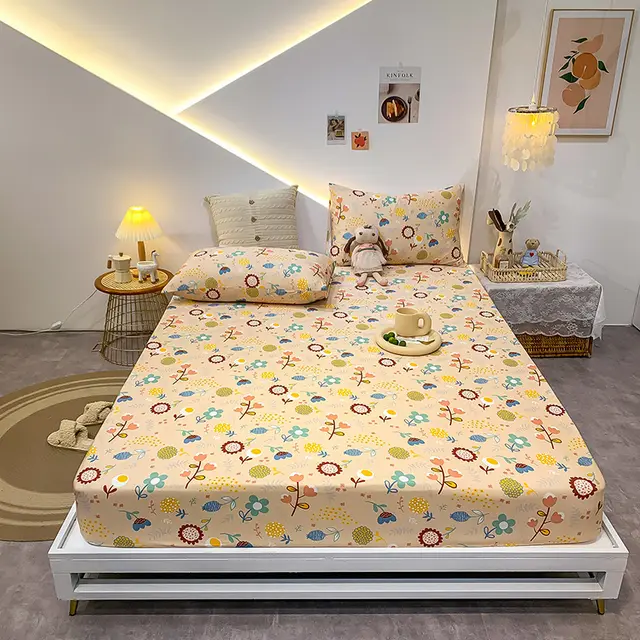 Crystal Velvet Bed Cover Autumn And Winter Quilted Bed Sheet Lace Blanket Yellow - Shop at LoveMi