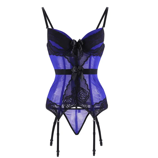 Corset Shapewear Lace sexy Court Corset Blue - Shop at LoveMi