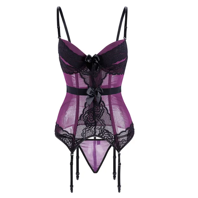 Corset Shapewear Lace sexy Court Corset Purple - Shop at LoveMi