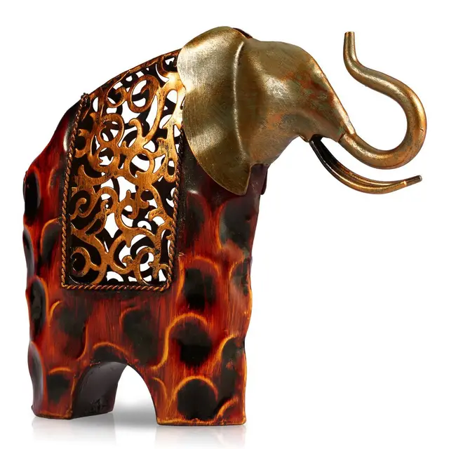 Explosive Works Of Art Wrought Iron Flower Picking Wrought Iron Elephant Picture Section - Shop at LoveMi