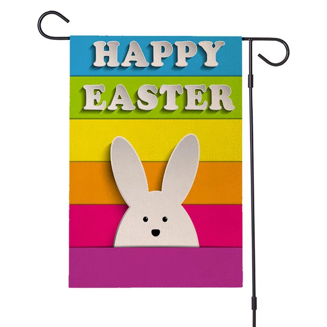 Easter Garden Flag Egg Bunny Linen Double Sided Printing Welcome Banner - Shop at LoveMi