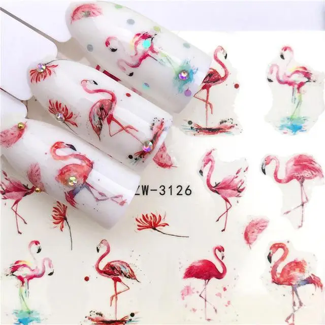 32 Designs Flamingo Fruit Flower Series Nail Water Decals D - Shop at LoveMi