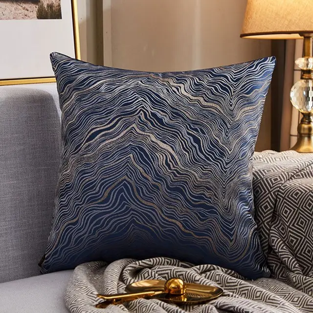 Luxury Modern Lightweight Sofa Car Cushion Cover Silk Satin Hot Stamping Metallic Color Pillowcase G19 - Shop at LoveMi