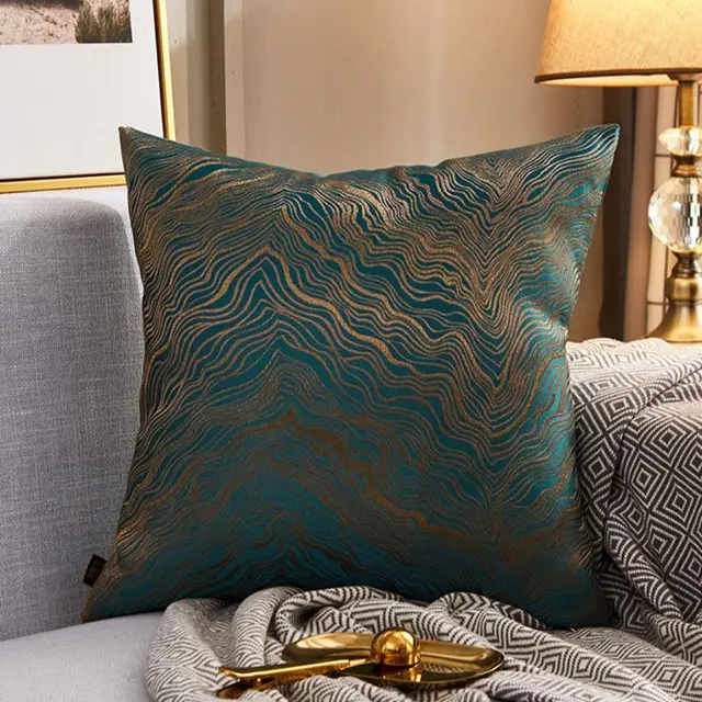 Luxury Modern Lightweight Sofa Car Cushion Cover Silk Satin Hot Stamping Metallic Color Pillowcase G4 - Shop at LoveMi