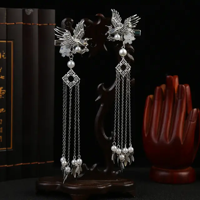 Hanfu Headdress Hairpin Accessories Tassel Hair Crown Full Set Of Super Fairy Ancient Style - Shop at LoveMi