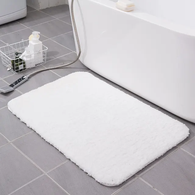 Home Flocking Carpet Floor Mats Entrance Bedroom Bathroom Absorbent Non Slip Foot Mats White - Shop at LoveMi