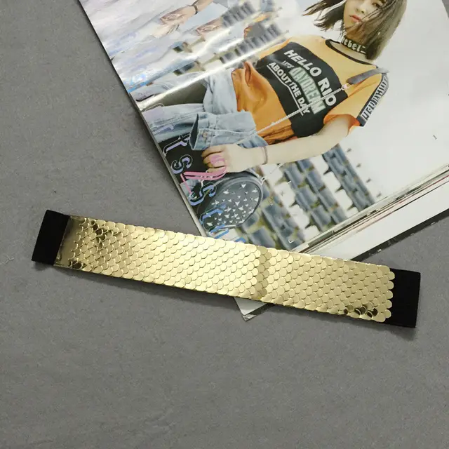 Color Metal Decorative Scales Stitching Women's Girdle Gold - Shop at LoveMi