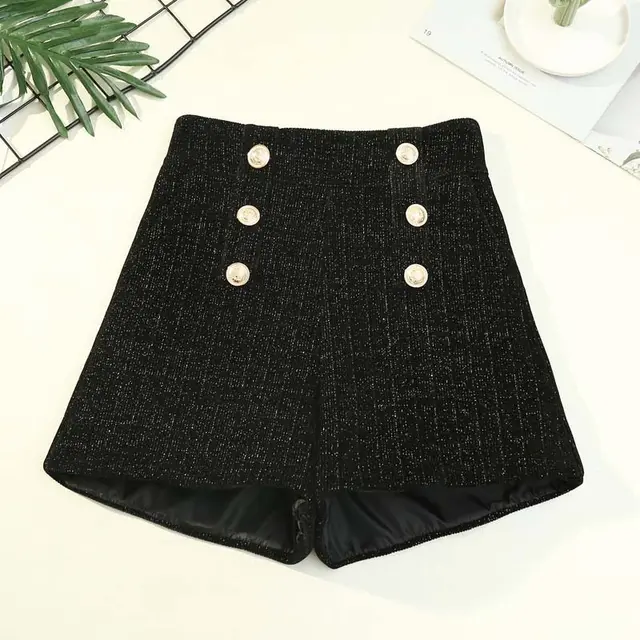 High waist A line Outer Wear Wide leg Boot Pants Black - Shop at LoveMi