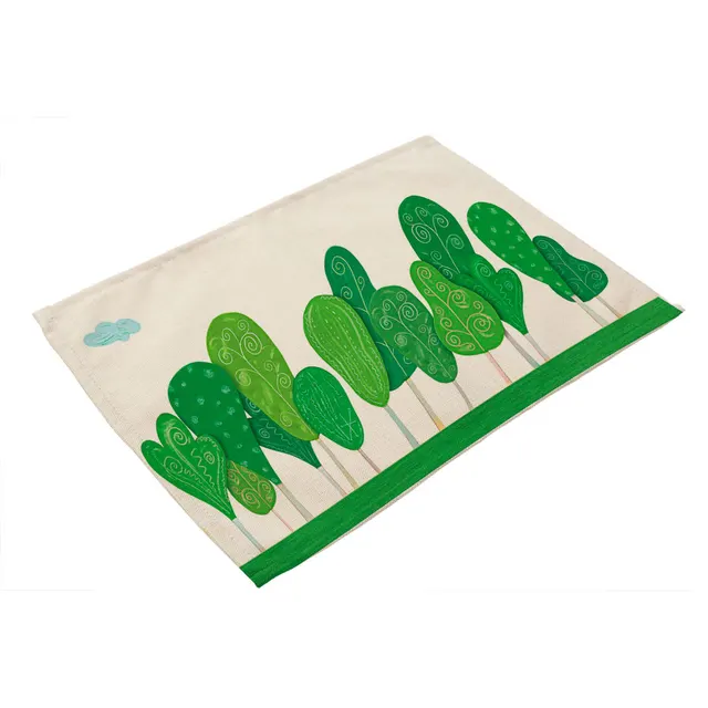 Nordic Style Green Plant Placemat Western Placemat Heat Pad H - Shop at LoveMi