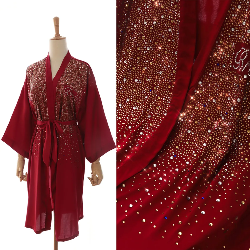 Hot Diamond Wedding Gown Pajamas - Wine Red