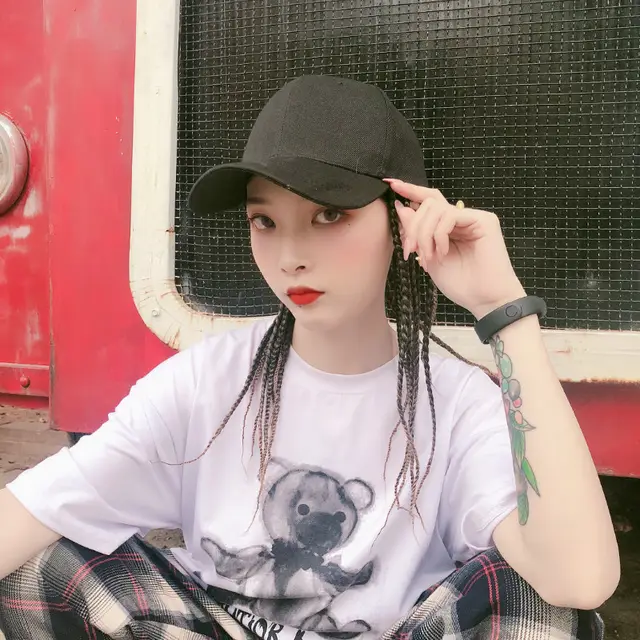 Wig Dirty Braid Hat Wig One Female Three Strand Braid Personality Cap One Black - Shop at LoveMi