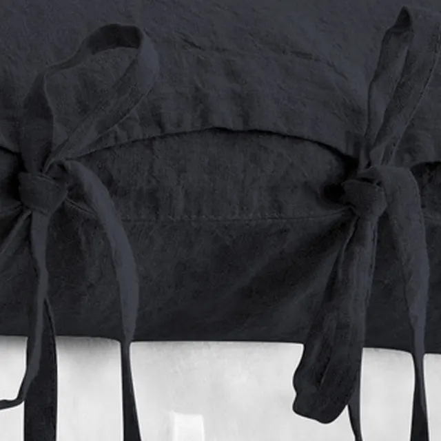 Simple Solid Color Linen Bandage Pillowcase Dark Grey - Shop at LoveMi