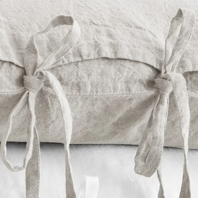 Simple Solid Color Linen Bandage Pillowcase Khaki - Shop at LoveMi