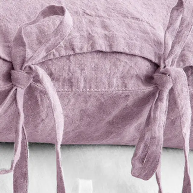 Simple Solid Color Linen Bandage Pillowcase Purple - Shop at LoveMi