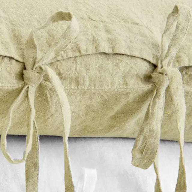 Simple Solid Color Linen Bandage Pillowcase Yellow - Shop at LoveMi