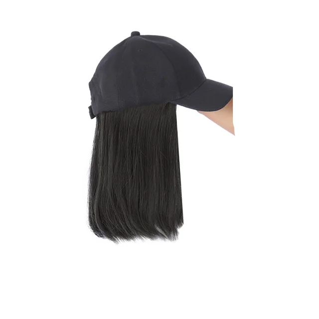 Hat Wig All In One Female Fashion Cap Brown Black - Shop at LoveMi