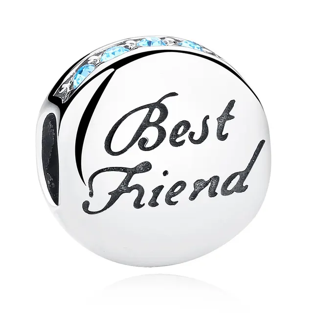 925 Sterling Silver Beaded With Zirconium Marine Blue Diamond Beads Silver - Shop at LoveMi