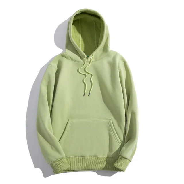 Fashion Simple And Versatile Pullover Plus Fleece Sweater Green - Shop at LoveMi
