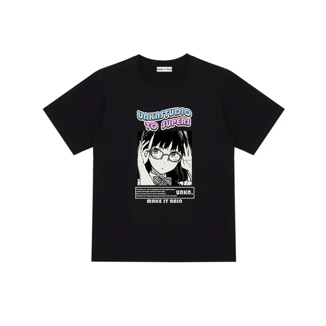 Fashion Retro Two Dimensional Printing Short sleeve Black - Shop at LoveMi