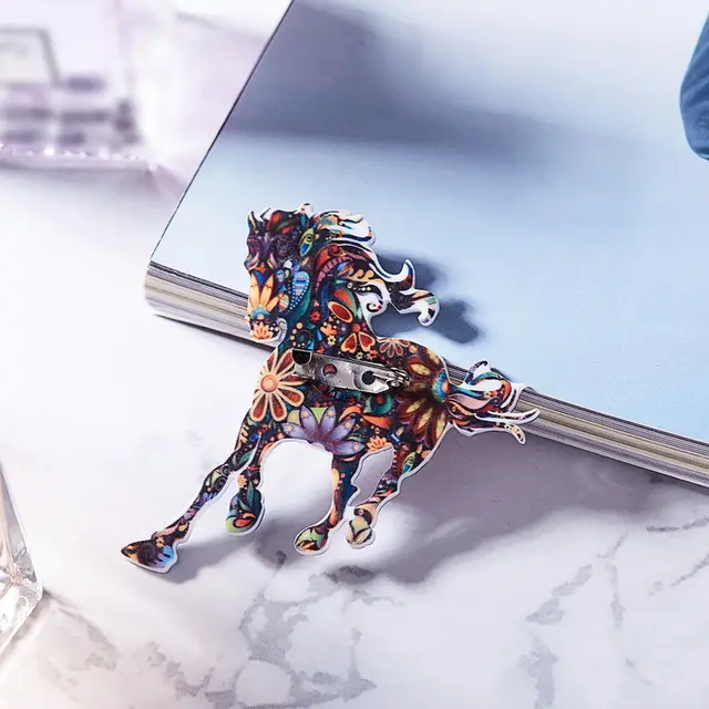 Personalized Pony Acrylic Brooch Jewelry Picture Color - Shop at LoveMi