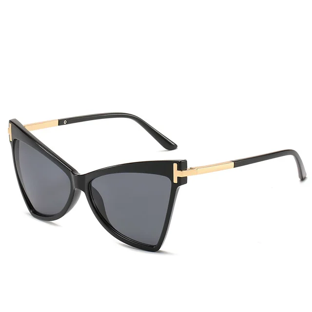 Fashion Triangle T shaped Ocean Color Cat Eye Glasses - Shop at LoveMi