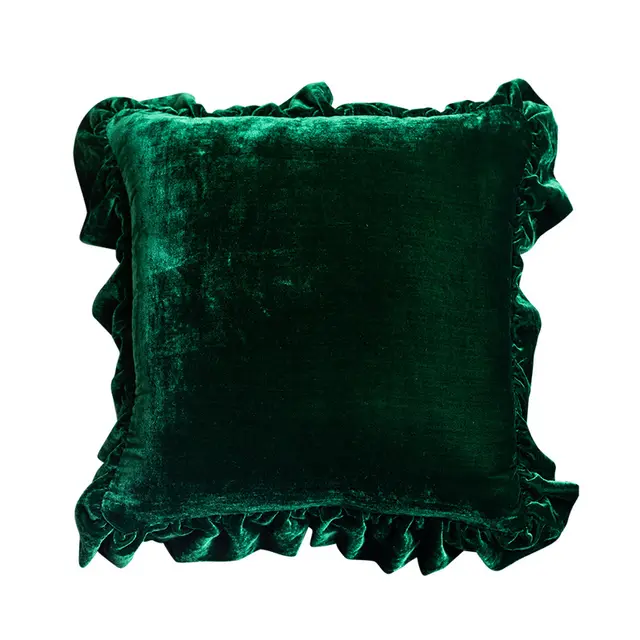 Cushion Lace Throw Pillow Solid Color Sofa Waist Pillow Bed Head Pillow Pillow Cover Green - Shop at LoveMi