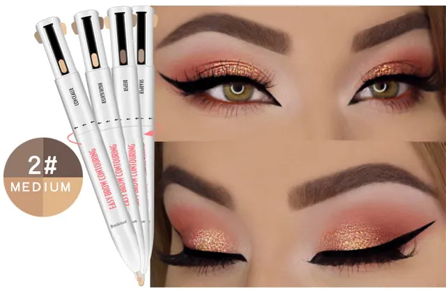 Four Color Rotating Ball Point Eyebrow Pencil Medium Grey - Shop at LoveMi