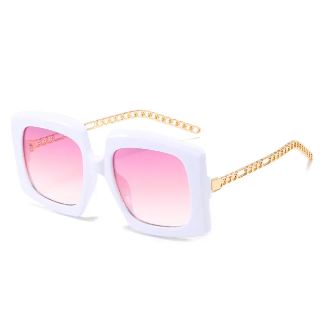 Fashion Women's Metal Chain Cat Eye Square Frame Sunglasses - Shop at LoveMi