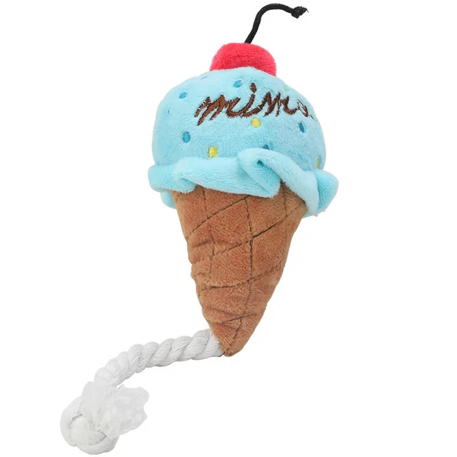 Cute shape ice cream pet bite resistant molar toy Blue - Shop at LoveMi