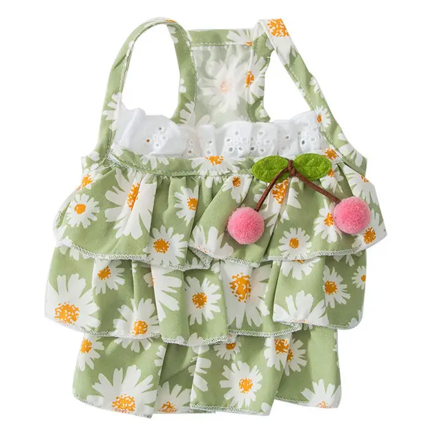 Summer Cat little Daisy Suspender Dress Green - Shop at LoveMi