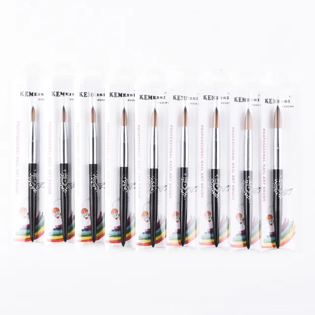 Multi Specification Mink Hair Manicure Brush Flat Head Nail Polish Glue Painted Phototherapy Pen - Shop at LoveMi