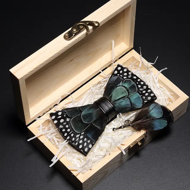 Men's Wedding High End Feather Bow Tie Suit C - Shop at LoveMi