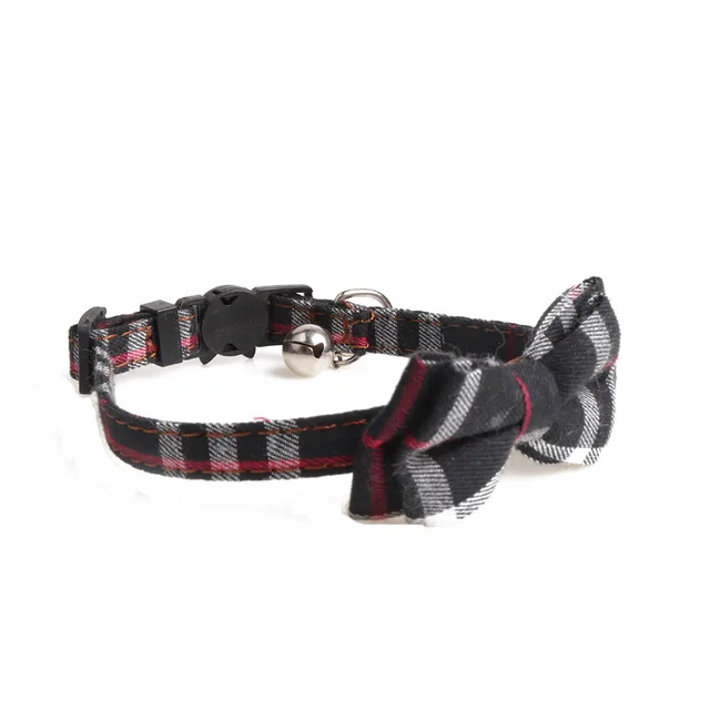Fashion Simple Canvas Plaid Pet Collar Black - Shop at LoveMi
