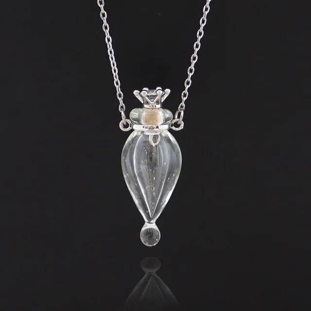 Glass Memorial Urn Cremation Pendant Necklace Ash Case Holder - Shop at LoveMi