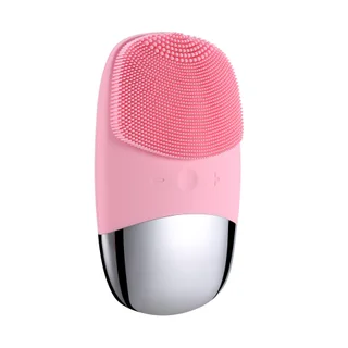 Mini Silicone Electric Face Cleansing Brush Electric Facial Cleanser Facial Cleansing Brush Skin Massager Skin Care Tools - Pink