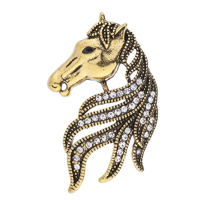 Pegasus Unicorn Star Tassel Brooch Retro Pin Clothes With Accessories Ancient Gold - Shop at LoveMi