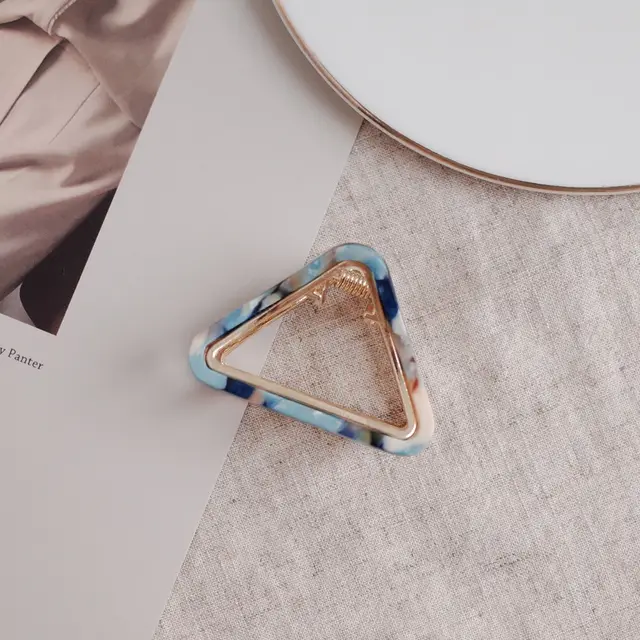 Acetate Plate Triangle Alloy Hairpin Blue - Shop at LoveMi