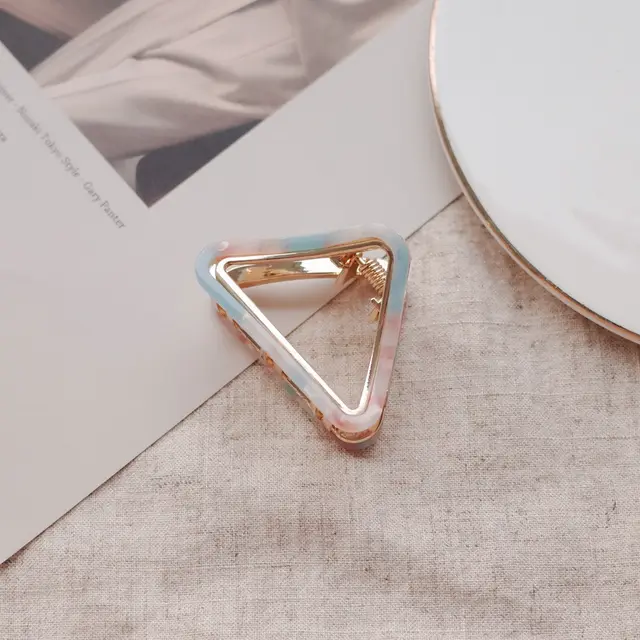 Acetate Plate Triangle Alloy Hairpin Pink - Shop at LoveMi