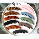 Banana Hair Clip Claws Banana Chic Hair Clamps Hairpin Strong Hold Ponytail Holder Clip Matte Banana Clips For Women Girls - Mixed Color 3Pcs