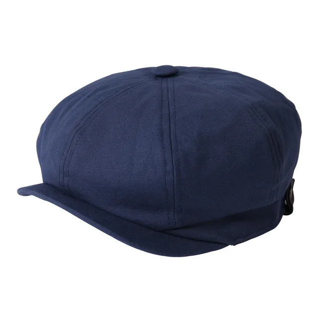Trendy Newsboy Octagonal Cap Spring And Summer New British Retro Cap Navy Blue - Shop at LoveMi