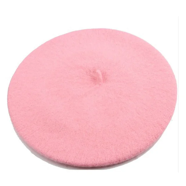 Autumn And Winter Japanese Casual Wool Warm Hat Beret Pink - Shop at LoveMi