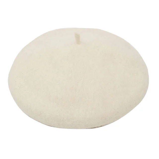Autumn And Winter Japanese Casual Wool Warm Hat Beret White - Shop at LoveMi