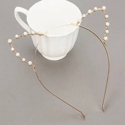 Cute Cat Ears Hair Band Female Hairpin Gold - Shop at LoveMi