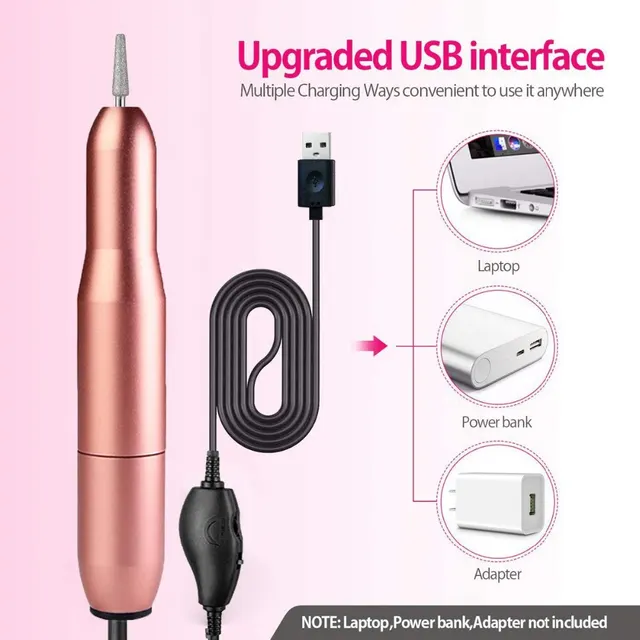 Mini Electric Nail Polishing Pen Short Style Adjustable Speed Gold - Shop at LoveMi