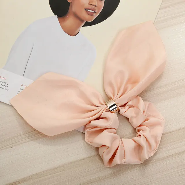 Bowknot Hair Tie Creative Metal Buckle Hair Rope Fabric Hair Accessories Orange - Shop at LoveMi