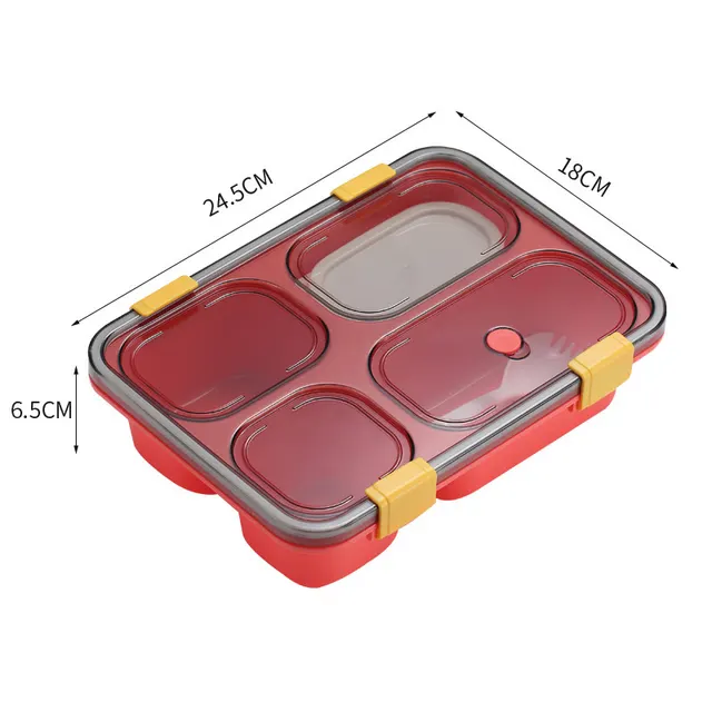 Soup Bowl Microwaveable Sealed Compartment Lunch Box Student And Adult Lunch Box Red - Shop at LoveMi