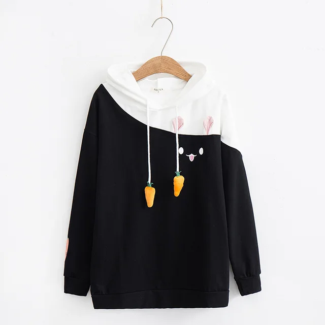 Radish Rabbit Cute Short Sleeve T Shirt Black - Shop at LoveMi